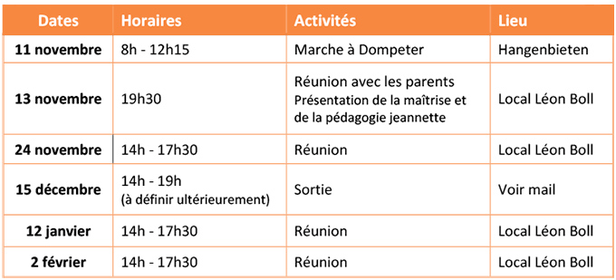 planning jeannettes trimestre 1